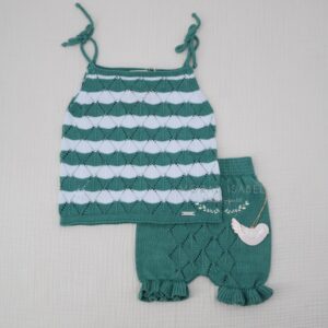 Conjunto Punto Calado Verde Cesar Blanco