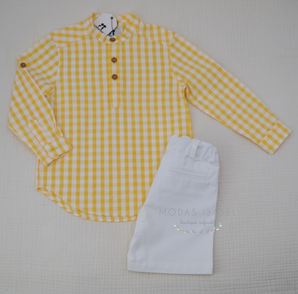 Conjunto Niño Vichy Amarillo La Martinica