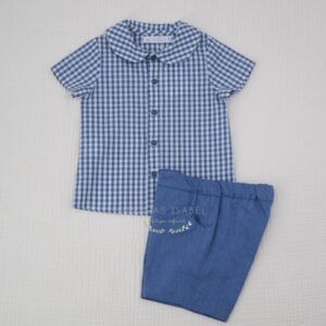 Conjunto Niño Vichy Azul Paloma de la O