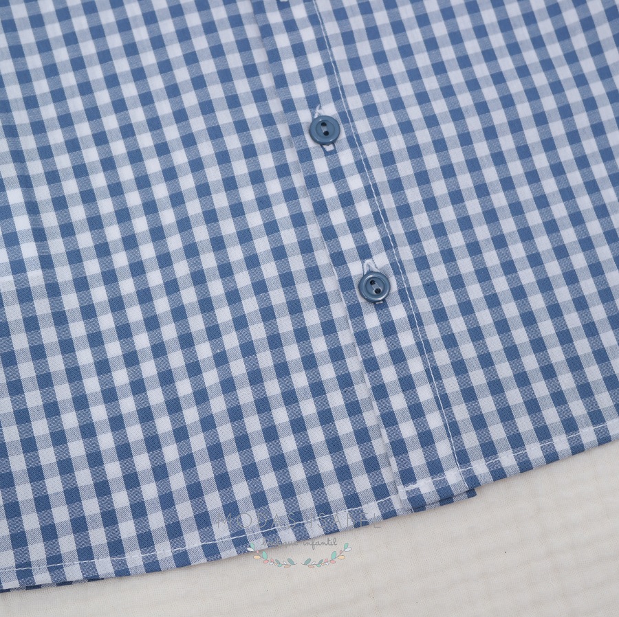 Conjunto Niño Vichy Azul Paloma de la O - Imagen 2