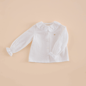 Camisa Volante Puntilla Blanco Roto Mi Canesu