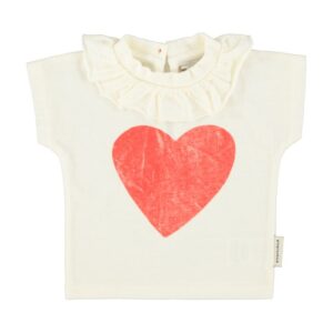 Camiseta Baby Crudo Corazón Rojo Piupiuchick