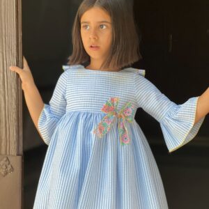 Vestido Rayas Celeste La Peppa