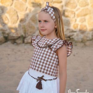 Conjunto Falda Vichy Marrón Tilo Noma Fernandez