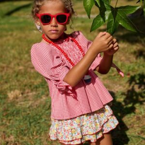 Conjunto Falda Vichy & Flores Rocio La Martinica