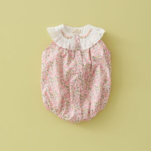 Ranita Canesú Bordado Liberty Pink Coco Fluor Mi Canesu