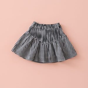 Falda Elasticos Vichy Negro Mi Canesu