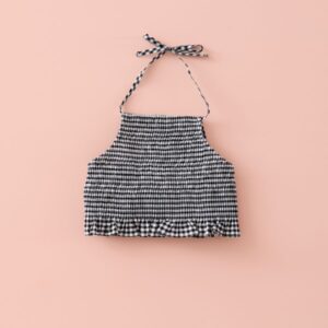 Top Elástico Lazo Vichy Negro Mi Canesu