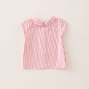 Camisa Cuello Bebe Rayitas Pink Mi Canesu