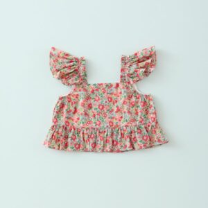 Top Volantes Liberty Rosso Mi Canesu